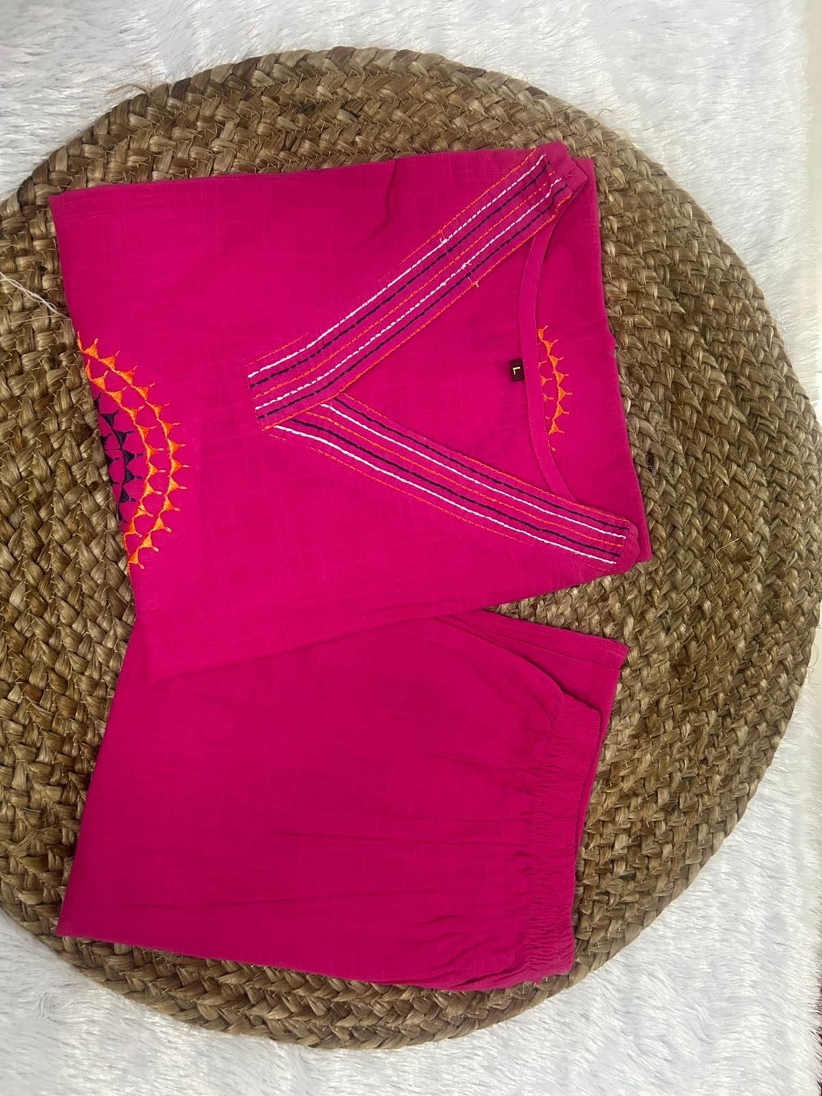 Ajrajh A-Line Cotton Kurti Set with Palazzo Pants